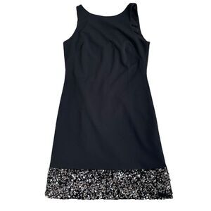 WHBM Sheath Dress Sequin Hem Size XXS Inner Lining Little Black Dress Sleeveless